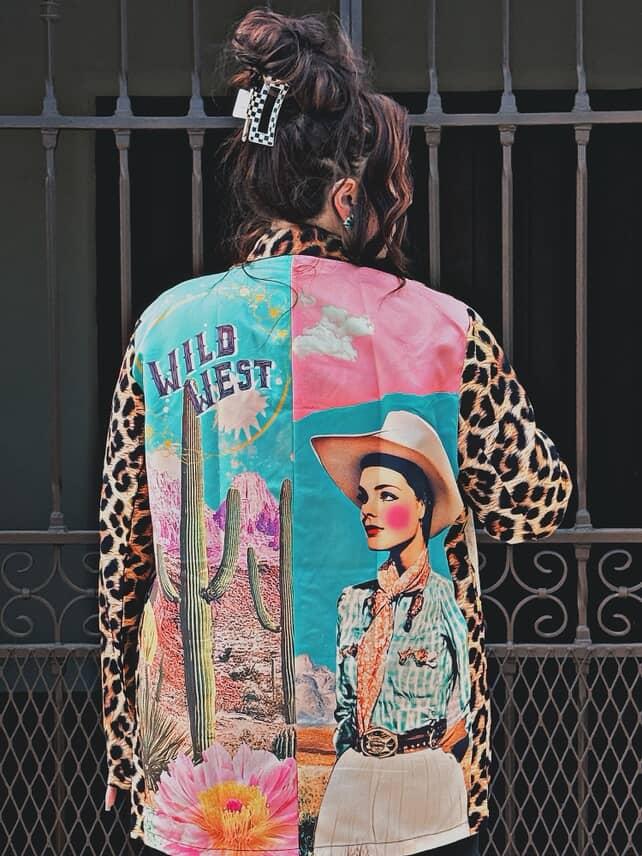 The Baha Ranch Retro Pop Western Collage Blazer | Includes Plus Sizes