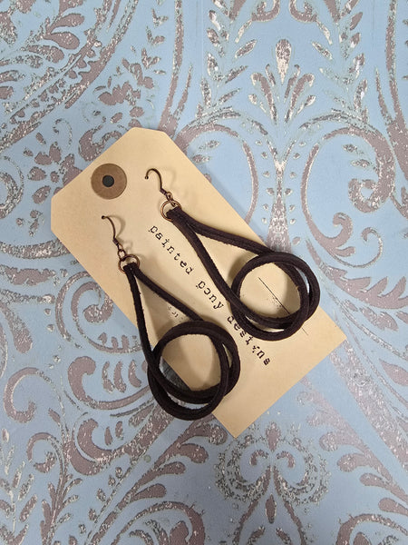 Painted Pony Designs Leather Hoop  Earrings