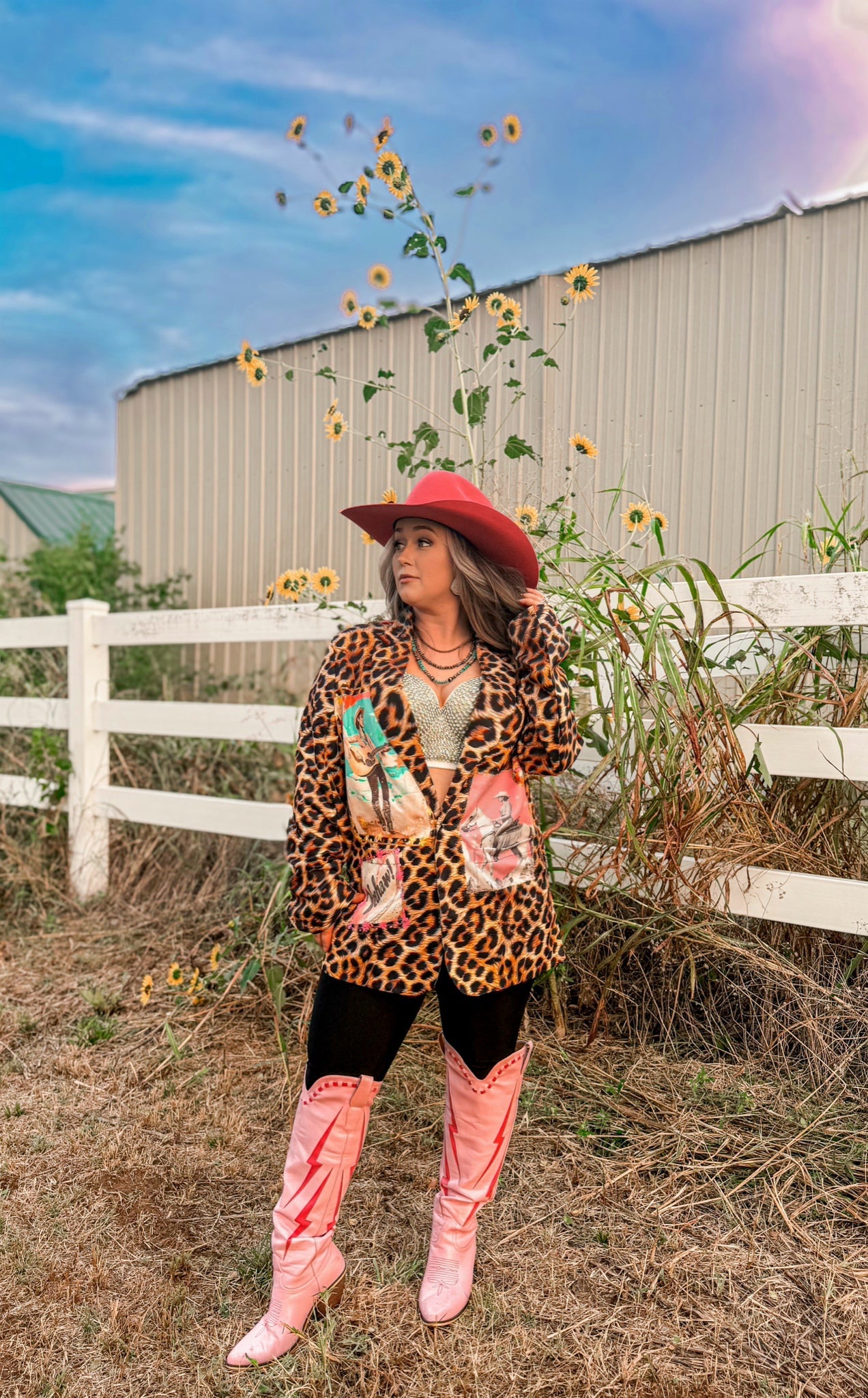 The Baha Ranch Retro Pop Western Collage Blazer | Includes Plus Sizes