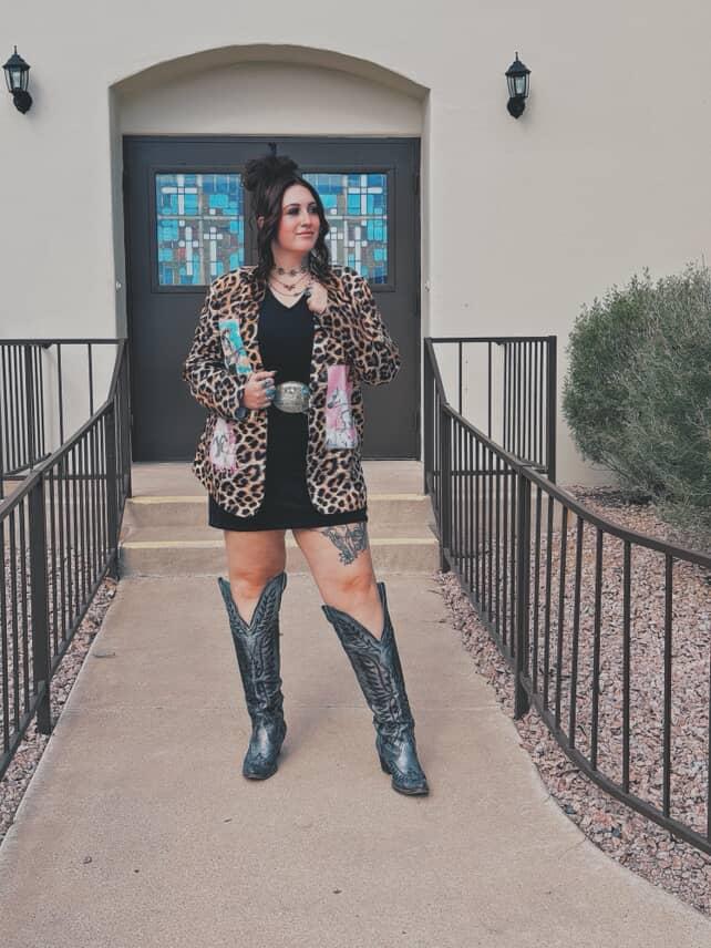 The Baha Ranch Retro Pop Western Collage Blazer | Includes Plus Sizes