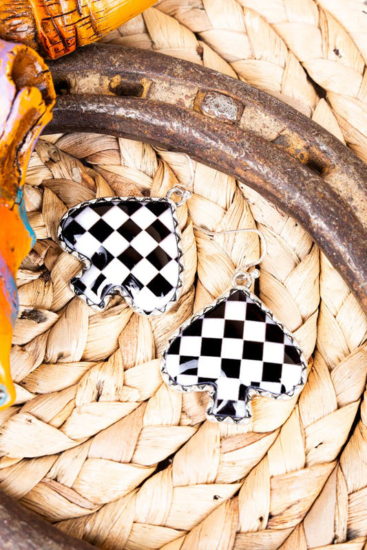TIPI Cosmic White Spade Earrings