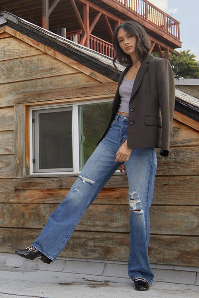 Kan Can High Rise 90's Wide Leg Flare Jeans